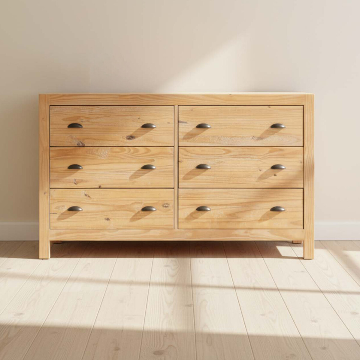 CÓMODA CAJONERA - MADERA NATURAL-BEIGE MONTAUK 