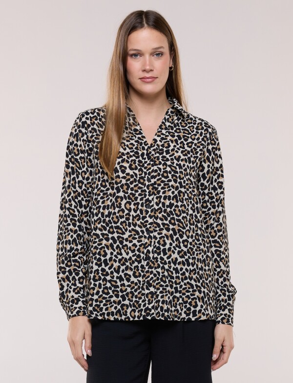 Camisa Gasa Print MULTI/BEIGE