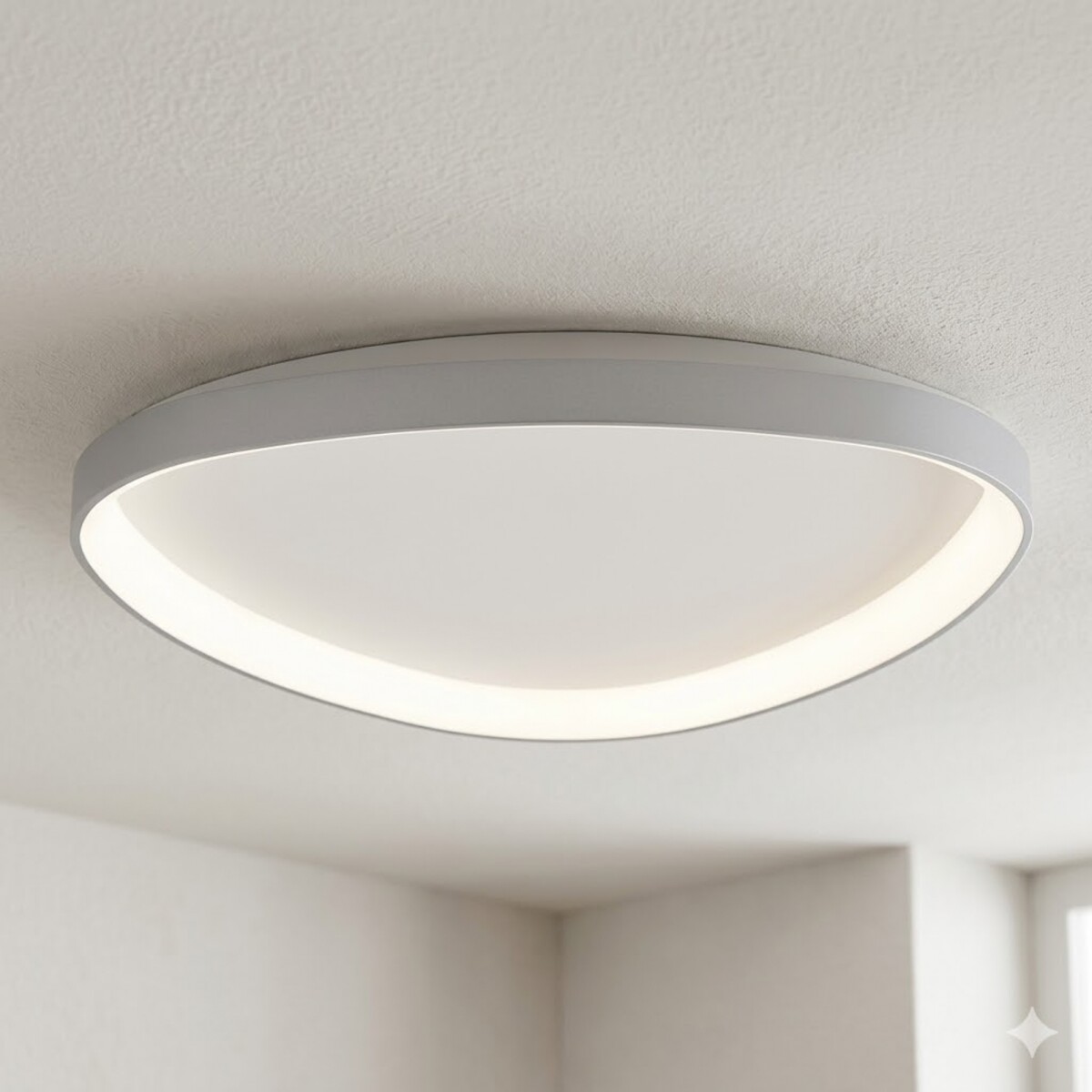 Plafón LED, Diseño triangular, Dimerizable 38W 45CM - PLATA 