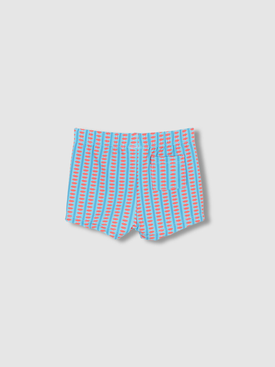 Traje De Baño Estampado Retro Verde Agua