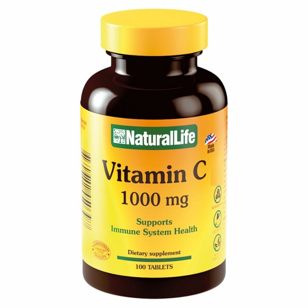 Vitamina C Natural Life 1000 Mg. 100 Tabletas 