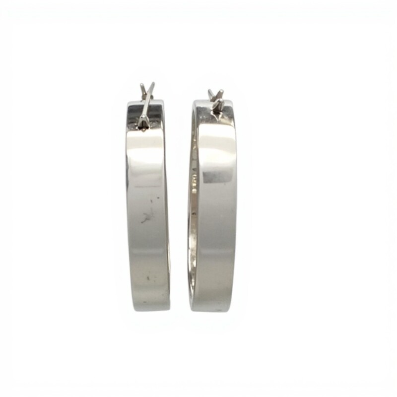 Caravanas Aro ancho de Plata - Plata 925 - Sin Piedra- CA4143 sinpiedra