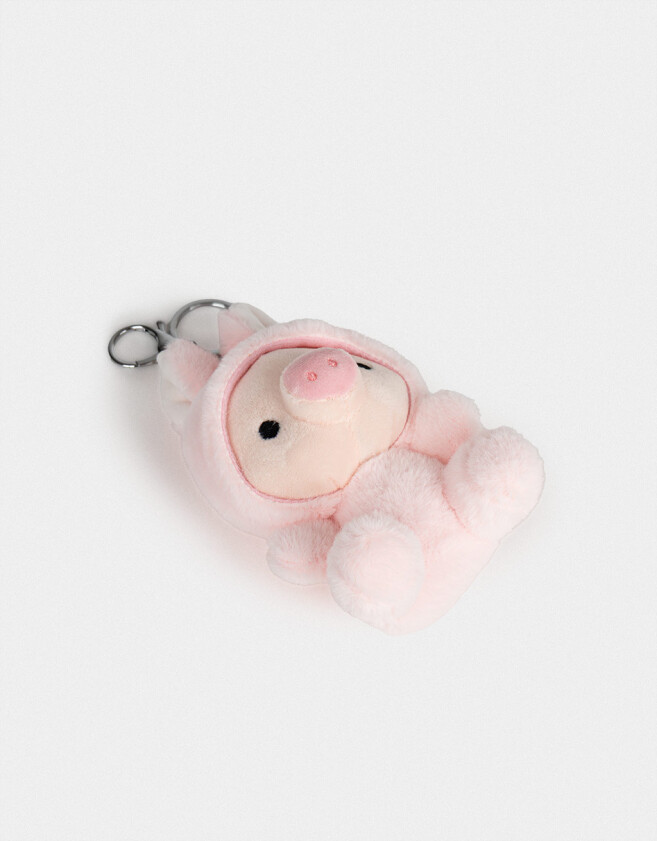 Llavero Peluche Llavero Y Charm De Peluche De Cerdito - Rosa Claro