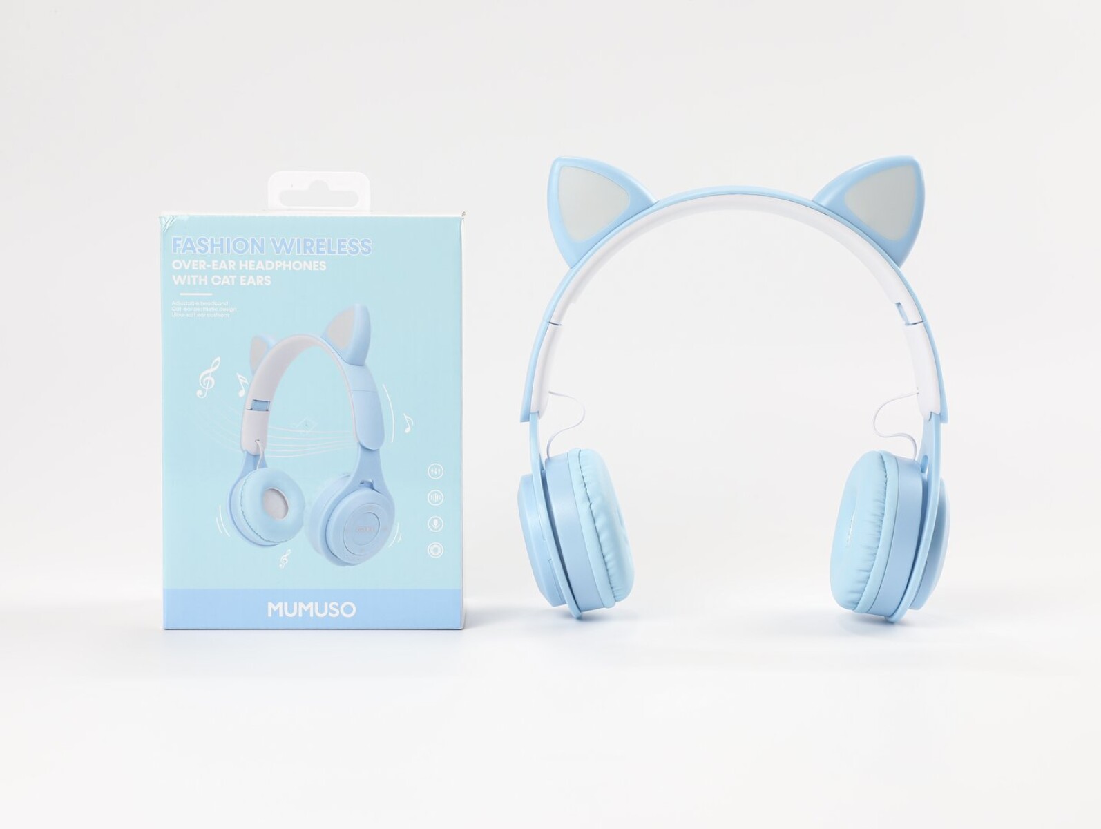 AURICULARES INALÁMBRICOS CON OREJAS DE GATO (AZUL) 