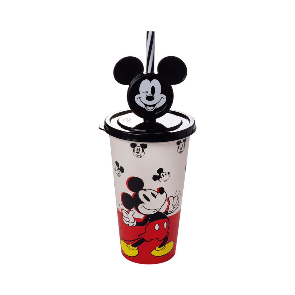 Vaso Plástico Milk Shake con Pin y Pajita Mickey 500 ml - 1103-02 MICKEY 