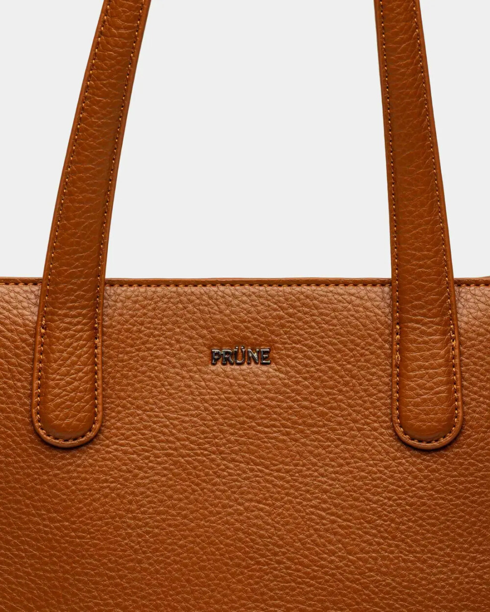 Shopper Erin en efecto cuero graneado Tabaco