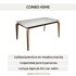 Mesa Comedor ComboHome Petra Premium 160x90 Cm Madera Vidrio Marrón 1
