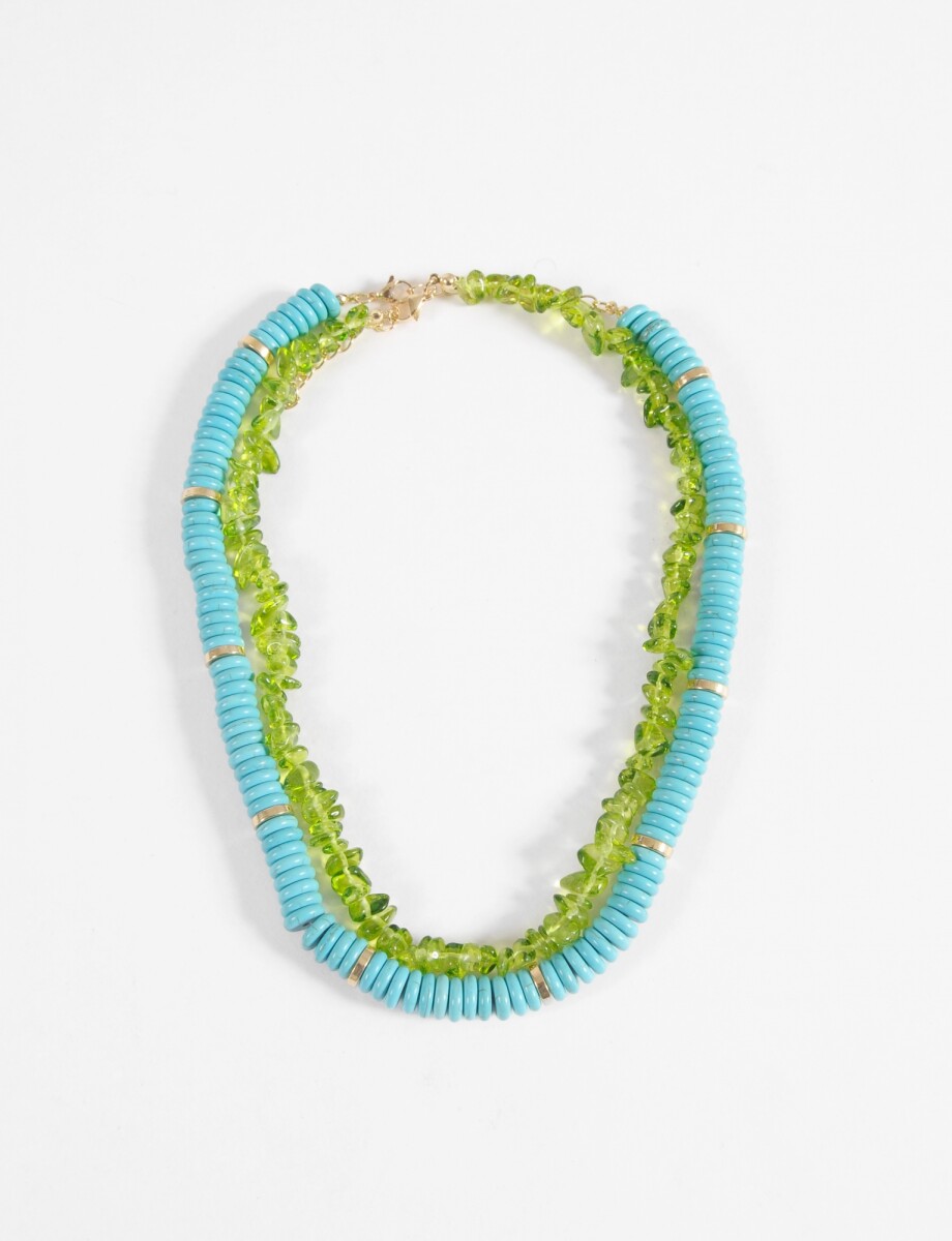 Collar doble piedras - multicolor 