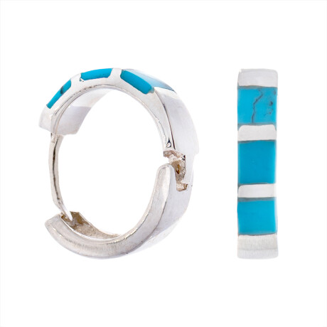 Par de aros de plata 925 con turqueza. Par de aros de plata 925 con turqueza.