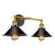 Aplique De Pared Spot Doble Vintage Industrial Negro Led Negro