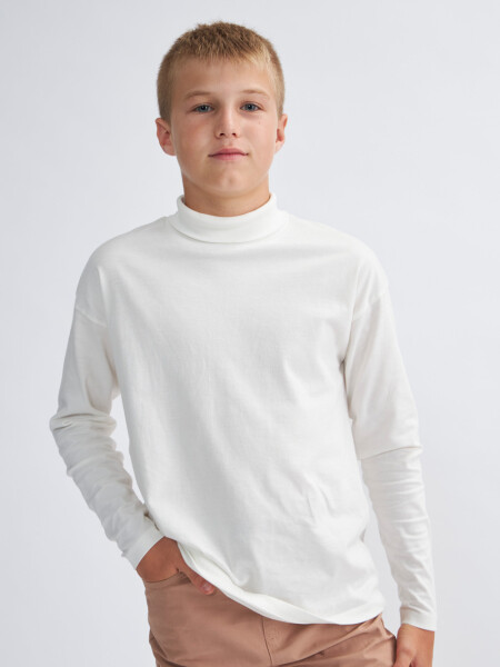 Camiseta cuello alto Crudo