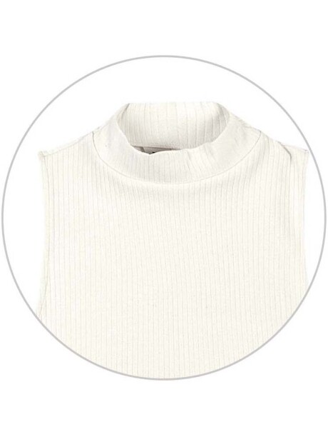 MUSCULOSA DE CUELLO ALTO EN TELA ACANALADA BEIGE