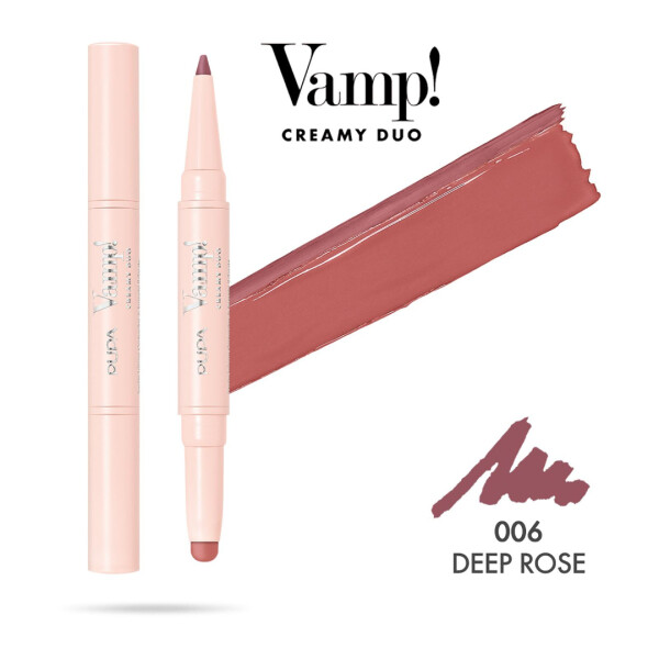 Delineador y Labial 2 en 1 Vamp! Creamy Duo 006 Deep Rose - Pupa Delineador y Labial 2 en 1 Vamp! Creamy Duo 006 Deep Rose - Pupa