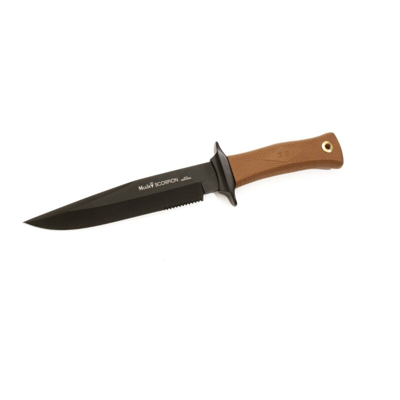 Cuchillo Muela Scorpion Táctico Hoja Lisa Dentada Mango Goma Cuchillo Muela Scorpion Táctico Hoja Lisa Dentada Mango Goma