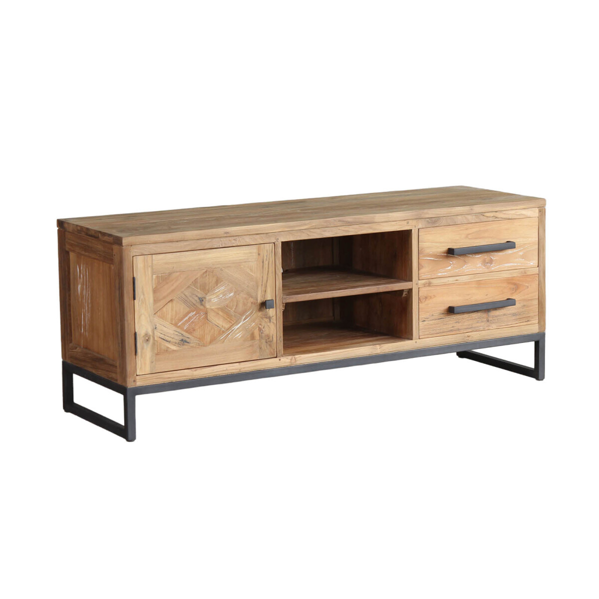 RACK PARA TV - MADERA-Y-METAL NATURAL-BEIGE DOMINIQUE NATURAL 