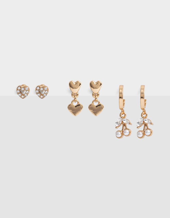 Aros Sets Bañada en Oro Set De Aros Bañados En Oro - Dorado