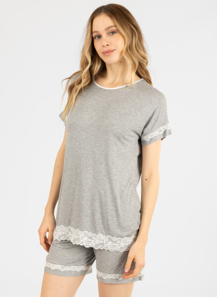 SOLANGE PIJAMA LACE GRIS MELANGE