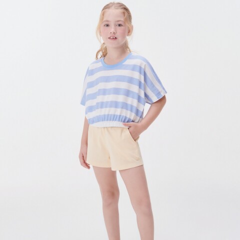 SHORTS FEM AMARELO CLARO