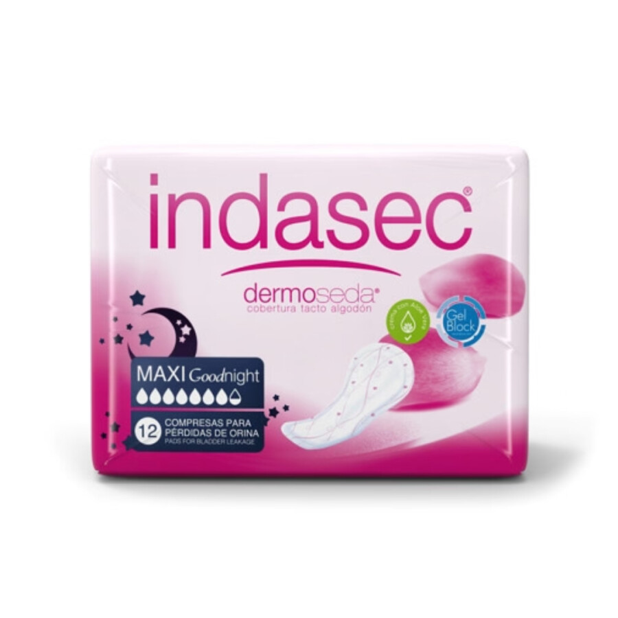 Apósitos Absorbentes Maxi Goodnight x 12 Unidades – Indasec Apósitos Absorbentes Maxi Goodnight x 12 Unidades – Indasec