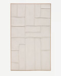 Cuadro Klis de lino con formas geométricas blanco 120 x 200 cm