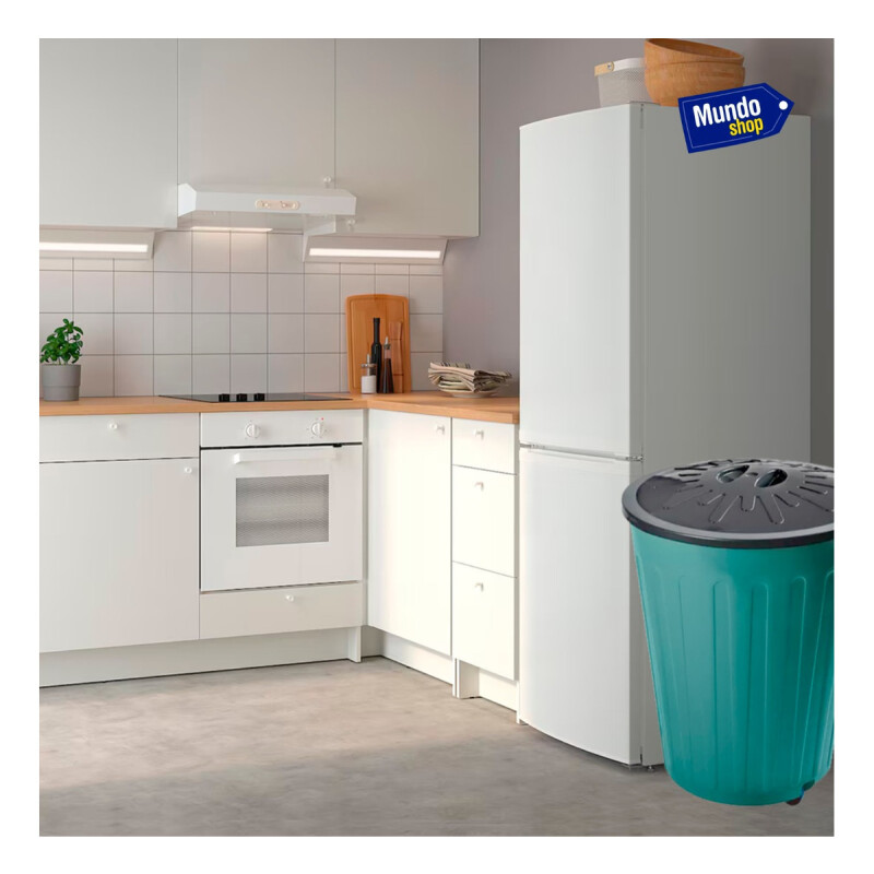 Papelera Basurero Cesto Basura Tapa Y Ruedas 100lts Plastico Verde