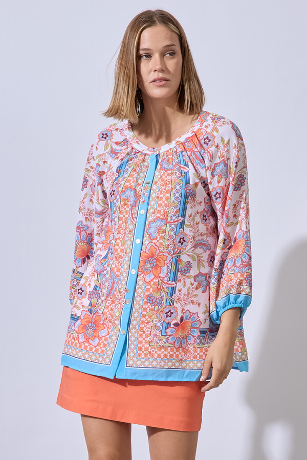 Blusa Print Flores MULTI/BLANCO