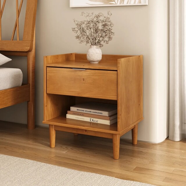 MESA DE LUZ MADERA MACIZA 1 CAJÓN DORMITORIO MESA DE LUZ MADERA MACIZA 1 CAJÓN DORMITORIO