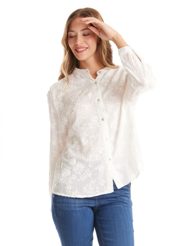 Blusa Algodon Broderie CRUDO