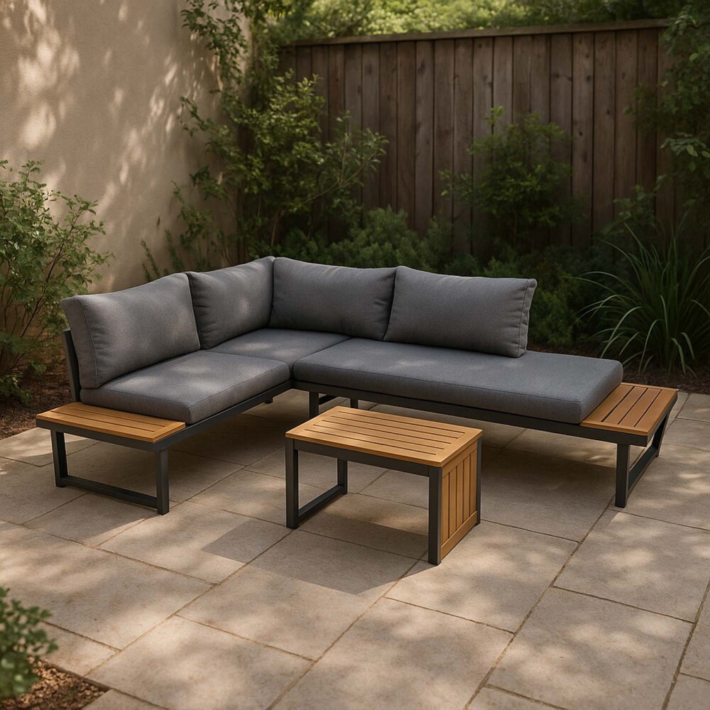 SET DE LIVING MODULAR ALUMINIO ALUMINIO GRIS NEPAL