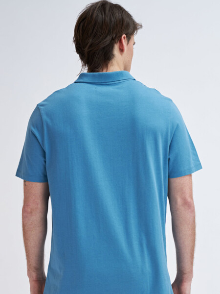 Camiseta manga corta polo Azul Piedra