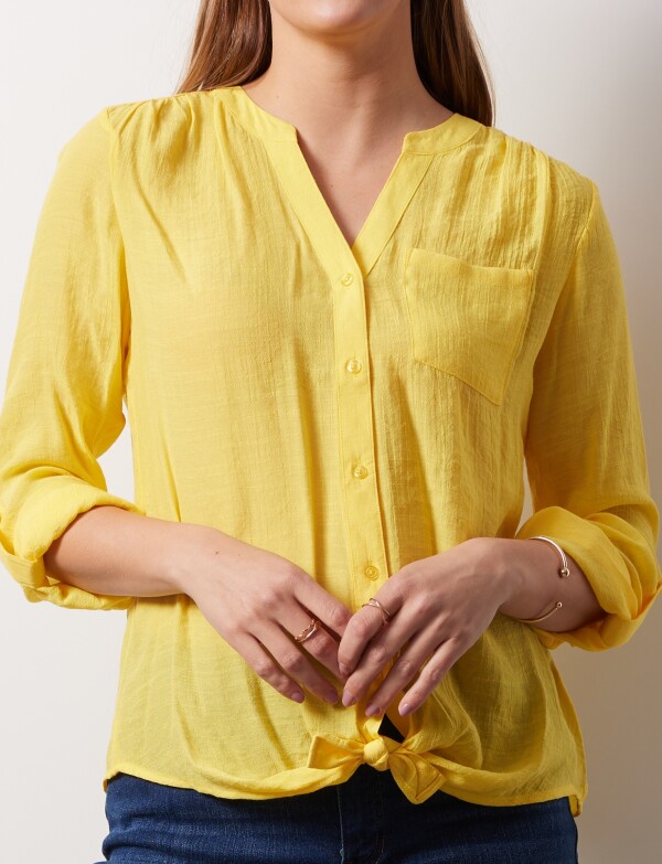 Blusa Nudo Botones AMARILLO