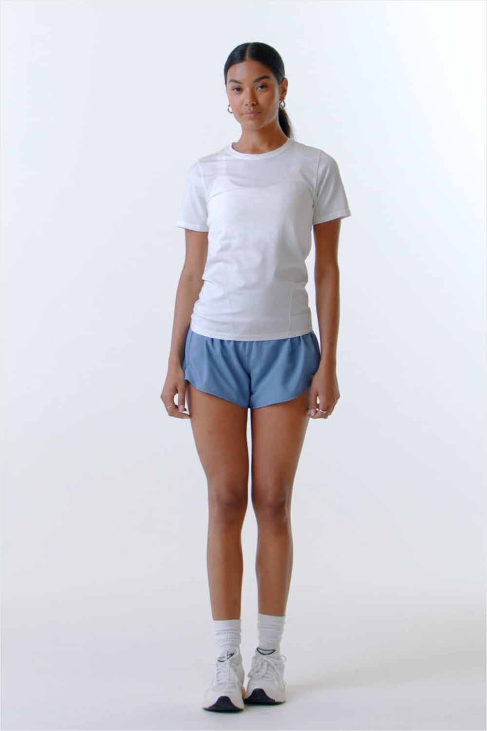 Top Feather Tech+ Short-Sleeve Mujer Classic White