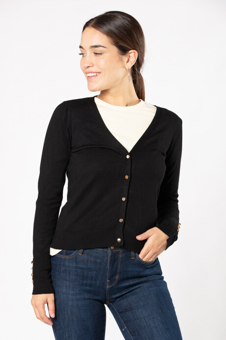 CARDIGAN TALMICA REV Negro