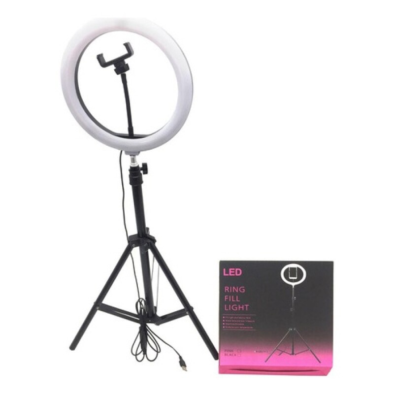 Trípode extensible para celular con aro de luz LED USB Trípode extensible para celular con aro de luz LED USB