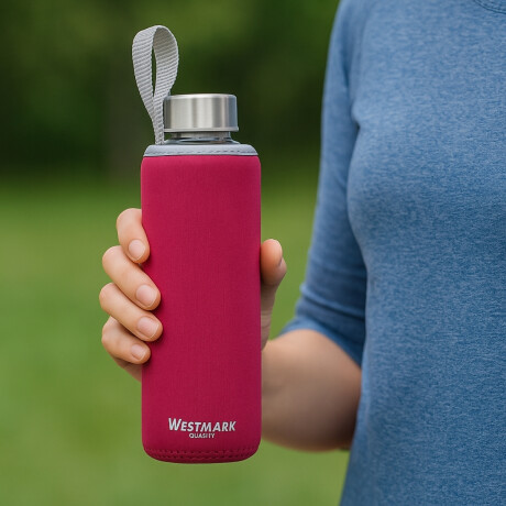 Botella de Vidrio con Funda 550 ml Rojo Westmark Botella de Vidrio con Funda 550 ml Rojo Westmark