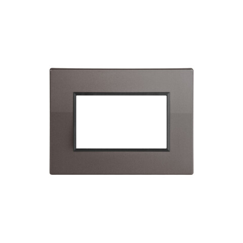 Plaqueta p/3 módulos gris metalizado - Duomo Flat C56540