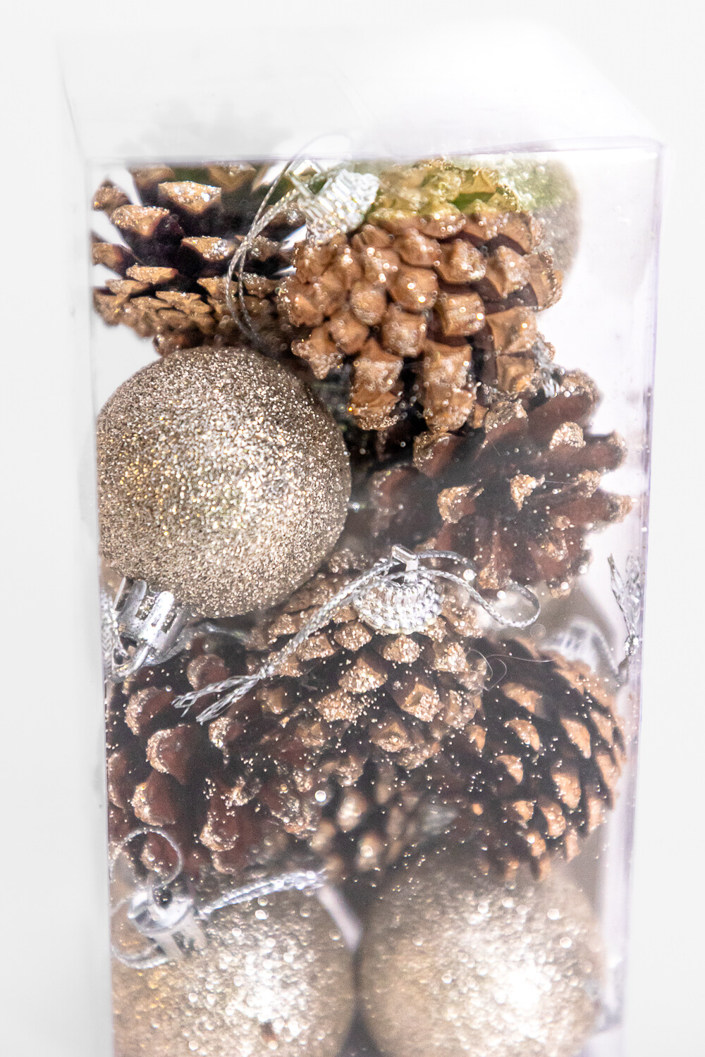 Colgante Esfera, Plata, Oro Champán, 16un. Color Unico