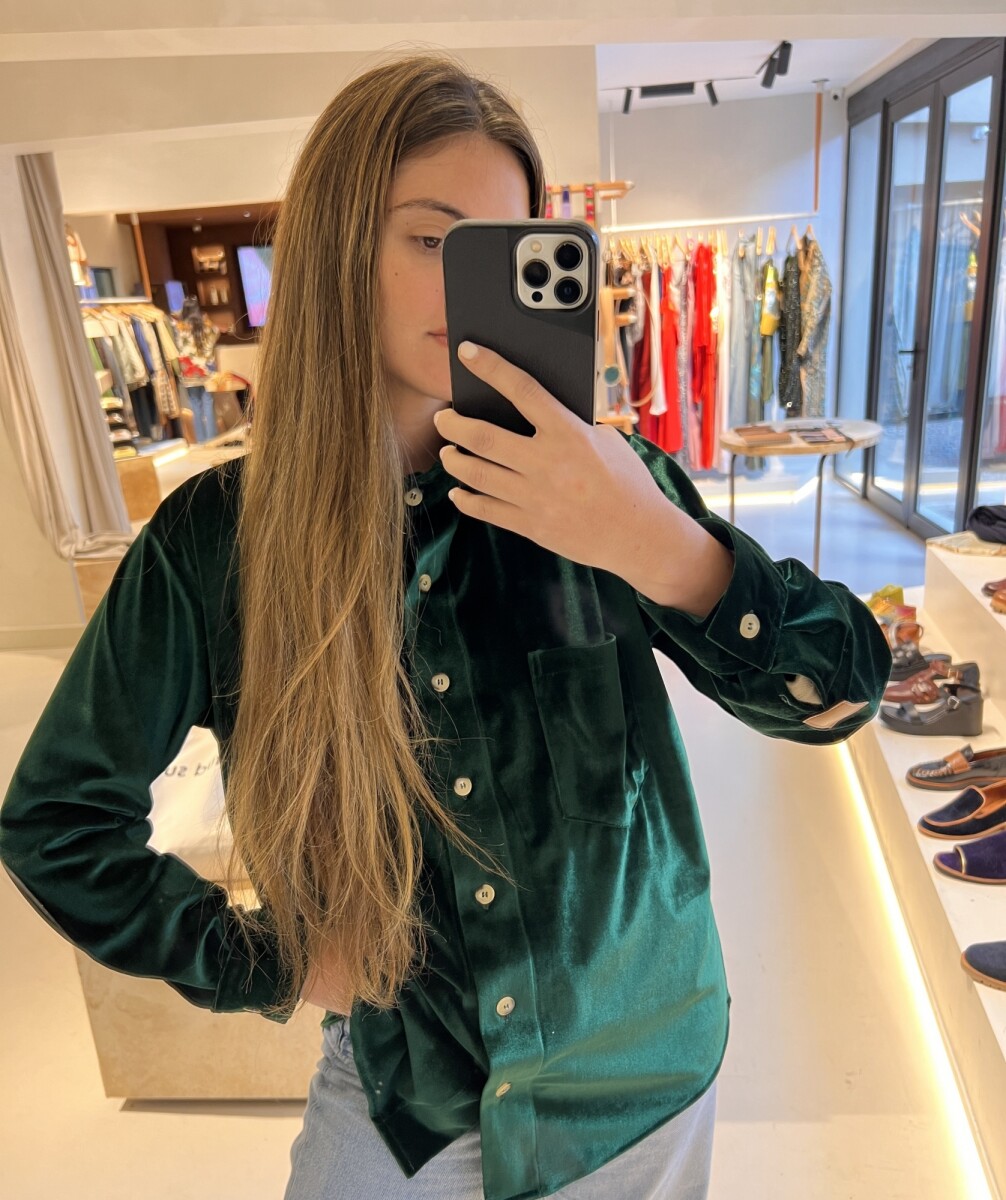 Velvet Shirt con Puño - Verde 