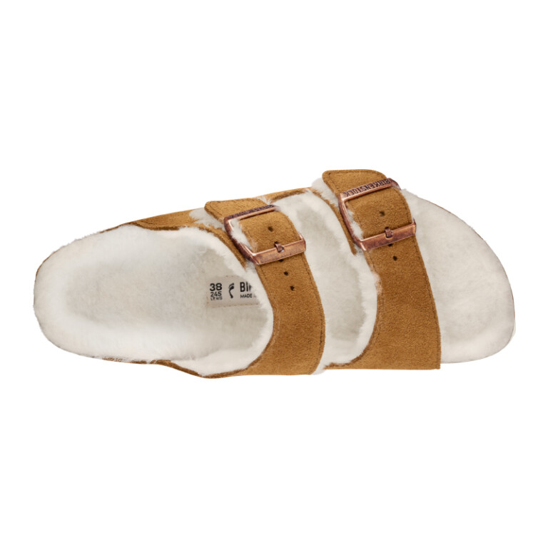Sandalia Arizona Shearling - Suede Leather - Regular Beige
