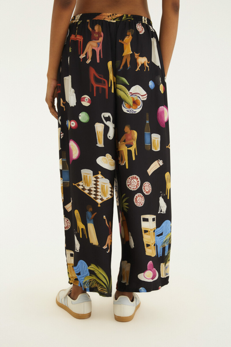 PANTALON ESTAMPADO Negro