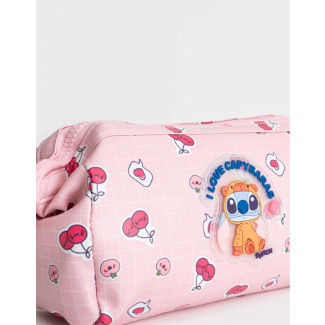 Cartuchera ''stitch Capybara'' Rosa Claro