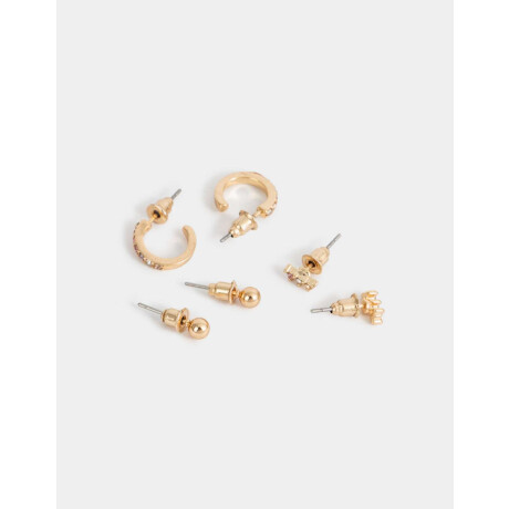Sets De Aros Bañado En Oro Dorado