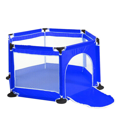 Corral Plegable C/ Puerta Corralito Pelotero Bebé Azul Estándar