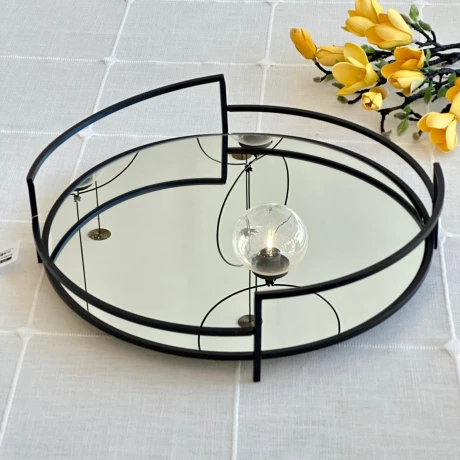 Bandeja Circular Decorativa Vidrio Ø 35cm Bandeja Circular Decorativa Vidrio Ø 35cm