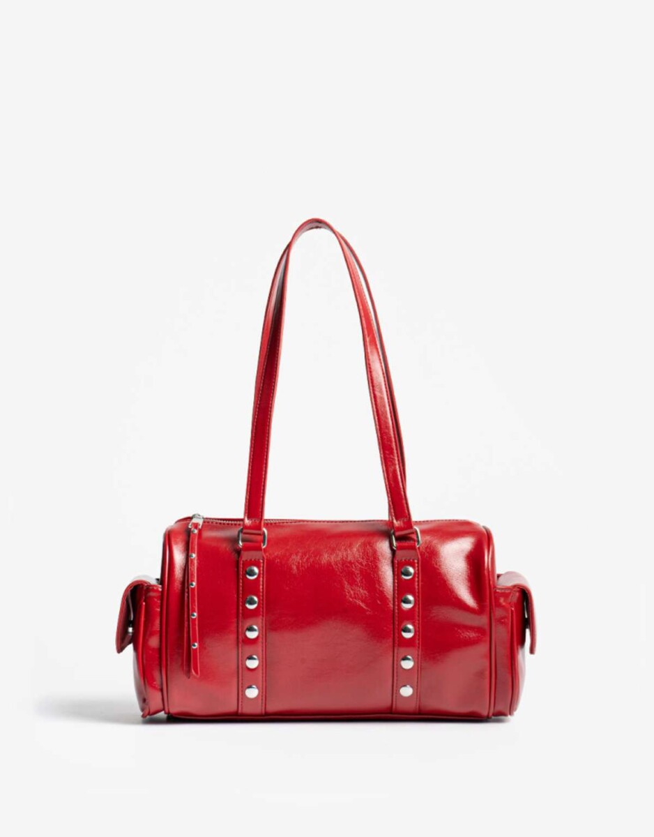 Cartera City Con Tachas - Rojo Cereza 