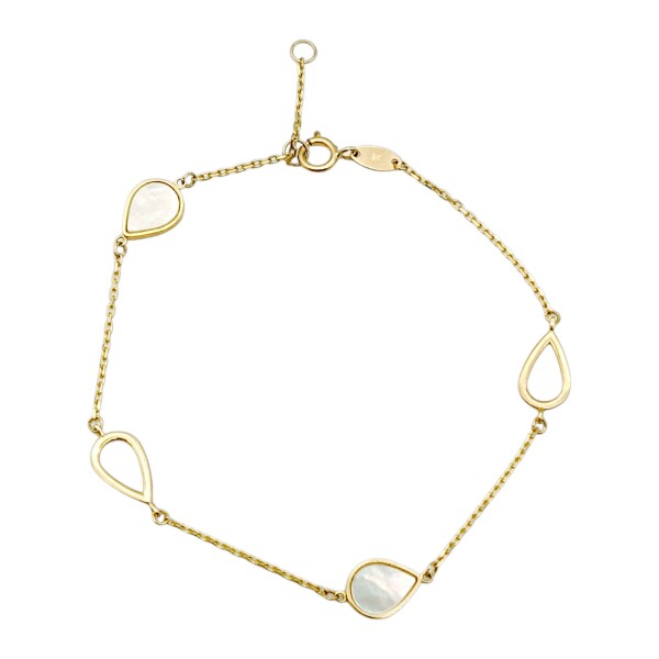 Pulsera Lagrimas-Oro bajo-Nacar-PU8072 conpiedra