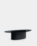 Mesa de centro Olir de vidrio templado y acero negro 140 x 80 cm