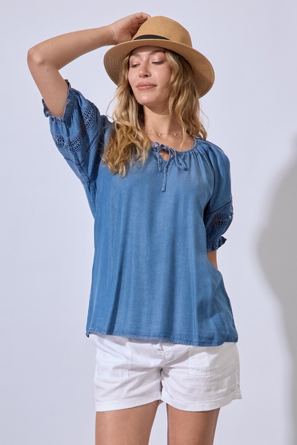 Blusa Lyocell Puntilla JEAN