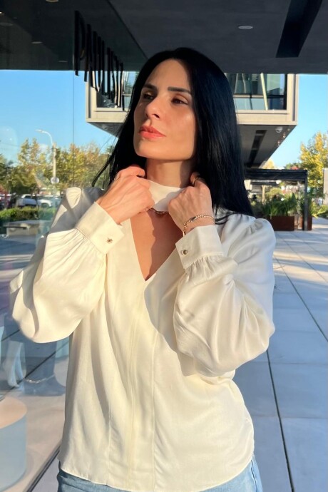 Blusa Lorena manga larga Off White