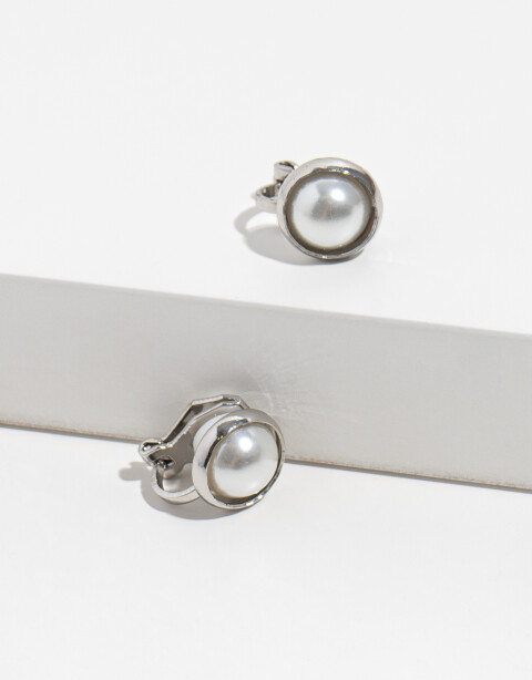 Aros Clips Perlas Aros Clip Con Perla - Plateado Rodio